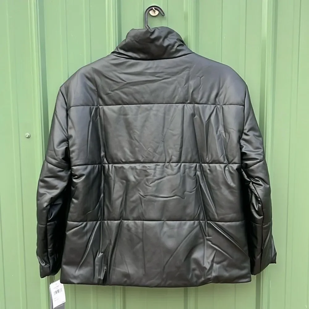 WIT & WISDOM Faux Leather Puffer Jacket Size L
